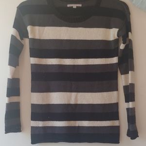 Gap Black and Cream Striped Sweater
